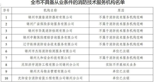 關于全市不具備從業條件的消防技術服務機構的公示